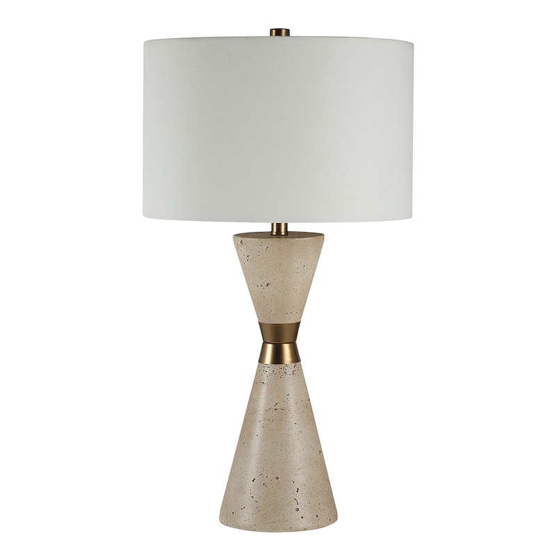 Everren Veza 28.75" Height Table Lamps, Faux Beige Travertine
