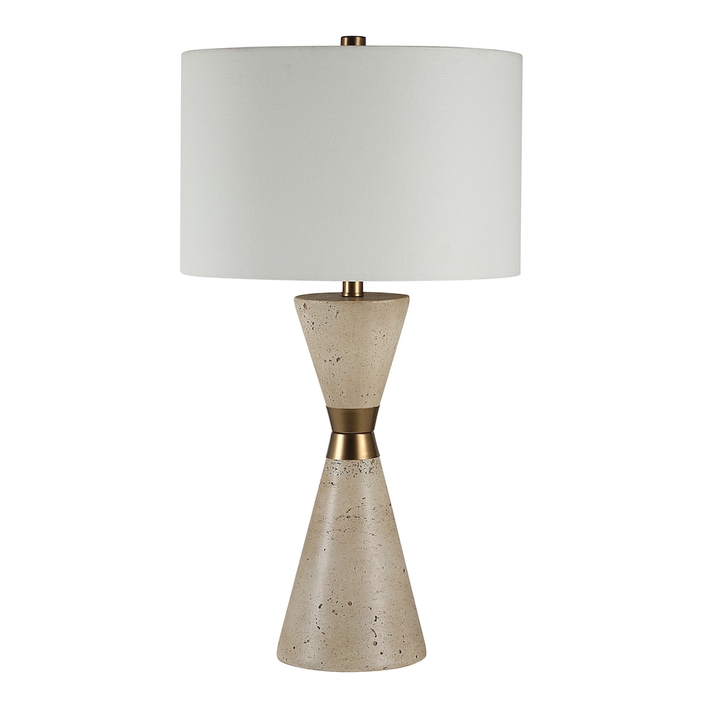 Everren Veza 28.75" Height Table Lamps, Faux Beige Travertine