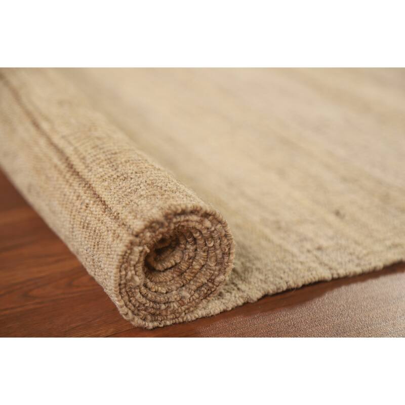 Kilim Earth Tone Modern Area Rug Hand-woven Wool Carpet - 5'1"x 6'10"