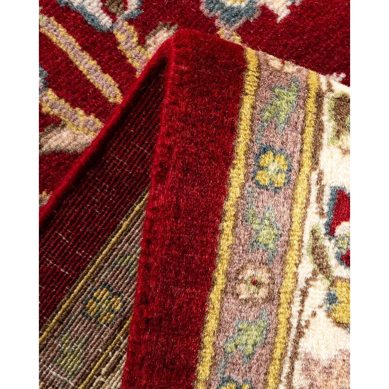 Overton Hand Knotted Wool Traditional Oriental Red Area Rug - 4' x 6'