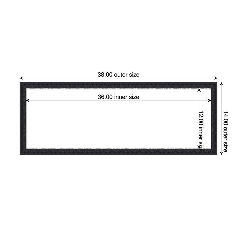 Bethany Framed Dry Erase Magnetic Board - 38 x 14 in - Bethany Black