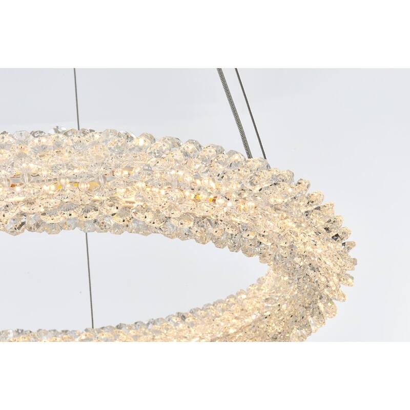 Elegant Lighting 3800D18 Bowen 18" Wide LED Crystal Ring Chandelier