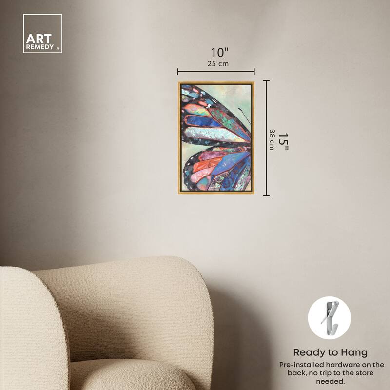 Art Remedy Butterfly Part I Framed Butterfly 1 Piece Canvas Wall Art