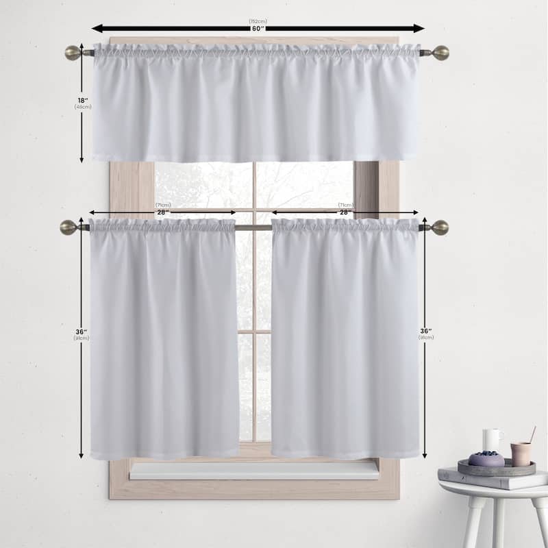 Laural Home Harvest Snippets 36" Kitchen Curtain Valance and Tiers Set