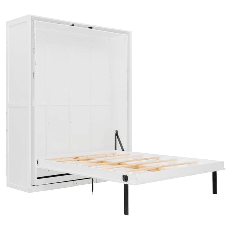 Queen Murphy Bed 360° Rotating Hidden Storage Racks Cabinet Wall Bed