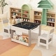 preview thumbnail 10 of 15, 4 in 1 Kids Activity Table and Chairs Set with Reversible Tabletop Included Bookshelves - 24" x 24" x 19"