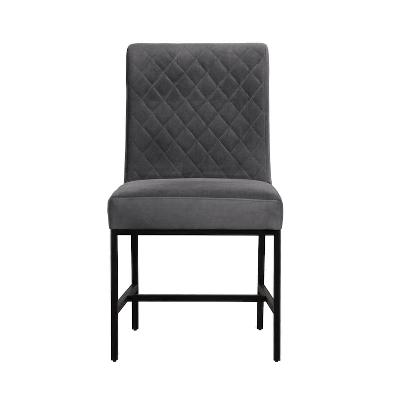 Napoli Velvet and Black Leg Modern Accent Dining Chair- Set of 2
