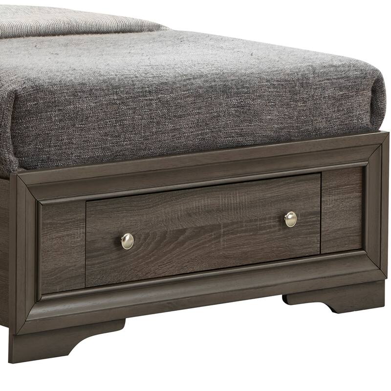 Twin Size Wood Storage Bed with Storage Drawers and Slatted Base