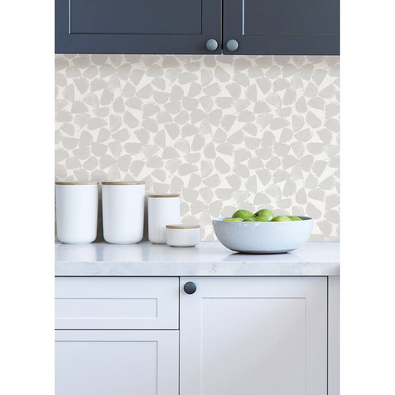 InHome Bliss Print Grey Peel and Stick Wallpaper