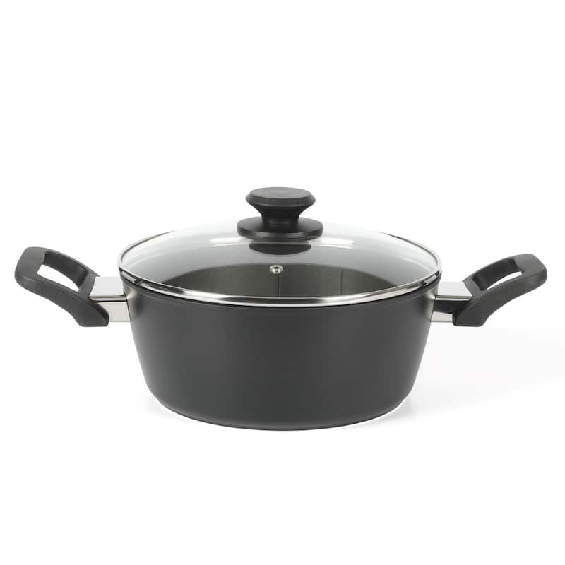 Oster Connelly 7 Piece Aluminum Premium Nonstick Pots and Pans Cookware Set W/ Induction & BakelteStay Cool Handle - Black