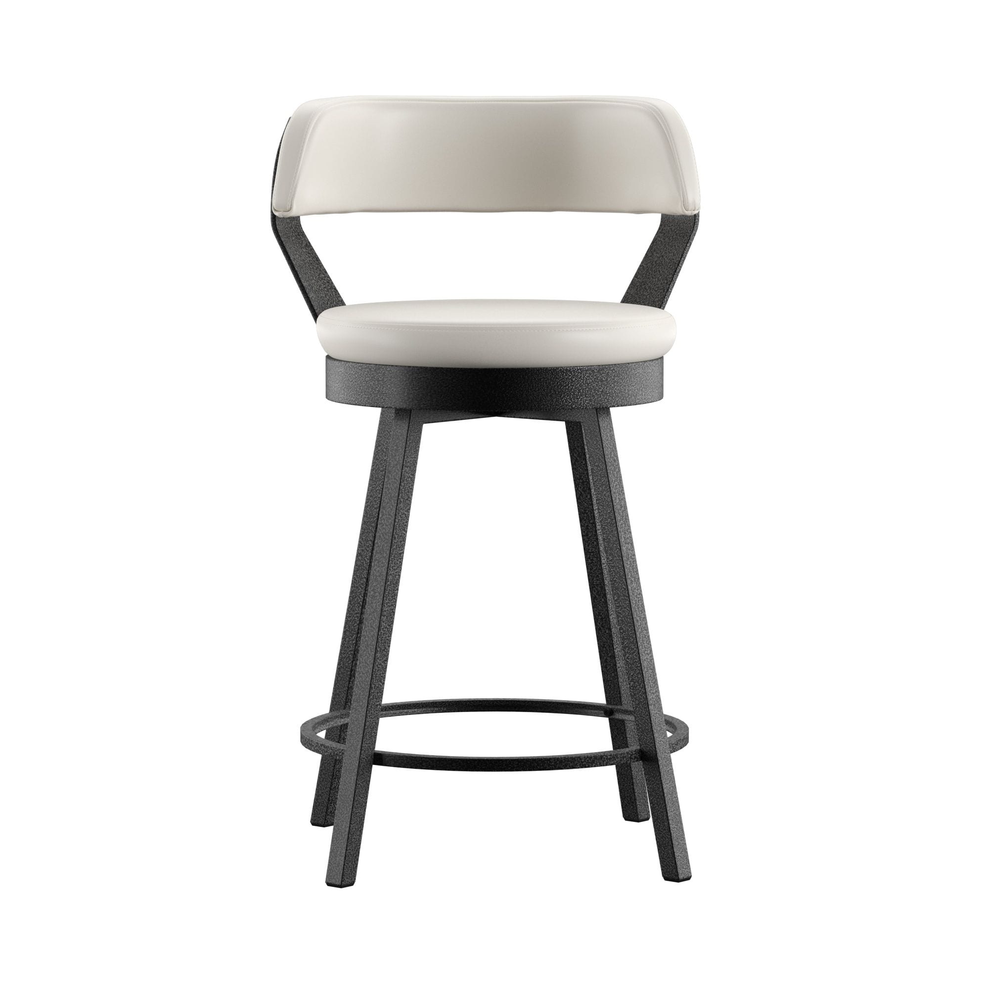 Harley Faux Leather Graphite Grey Metal Swivel Stools (Set of 2) by iNSPIRE Q Modern