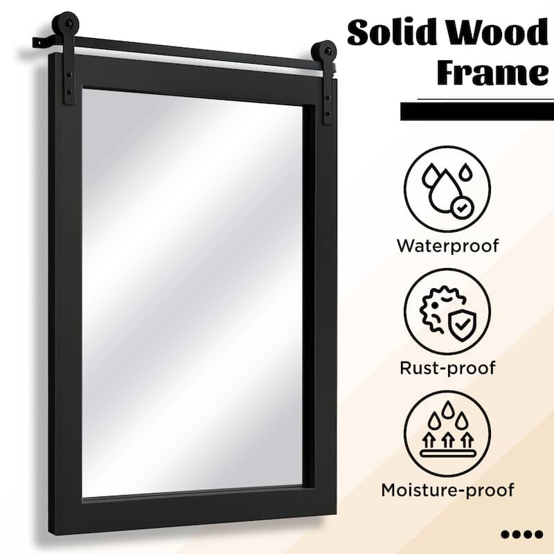 Rectangle Wood Framed Decorative Wall Mirror