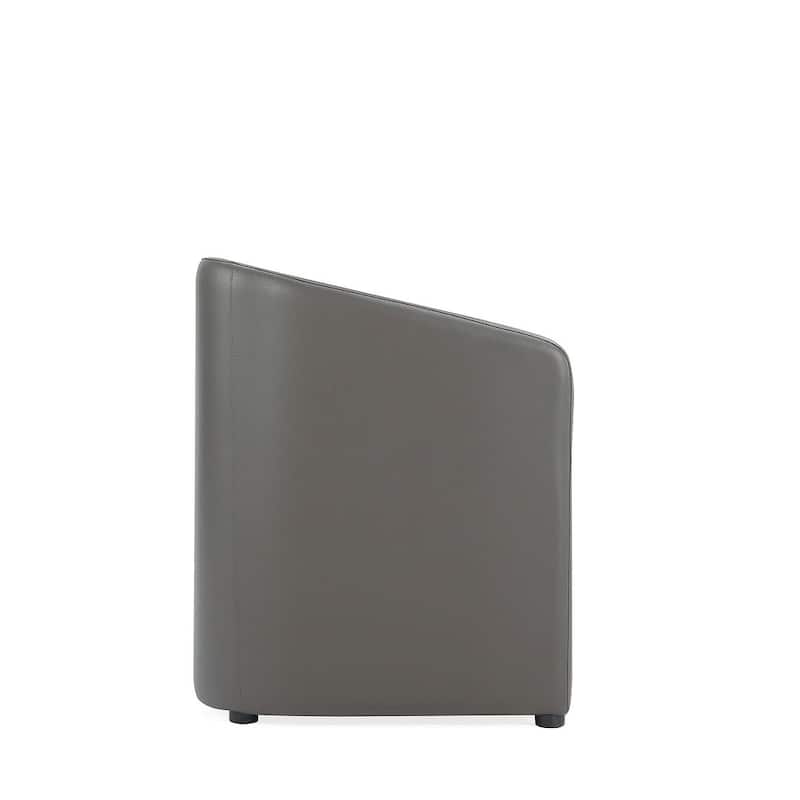 Manhattan Comfort Anna Modern Round Faux Leather Dining Armchair