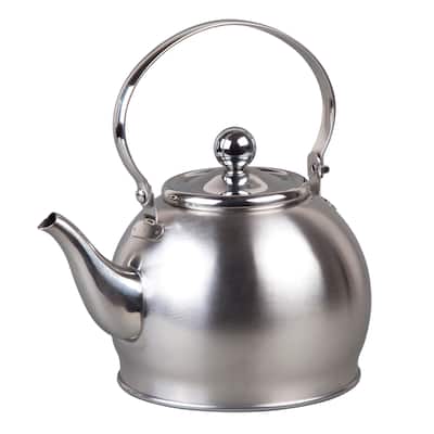 Creative Home Royal-Tea 1.0 Quart Stainless Steel Tea Kettle with with Removable Infuser Basket and Folding Handle