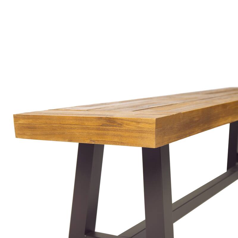 Carlisle Outdoor Acacia Wood Dining Bench by Christopher Knight Home