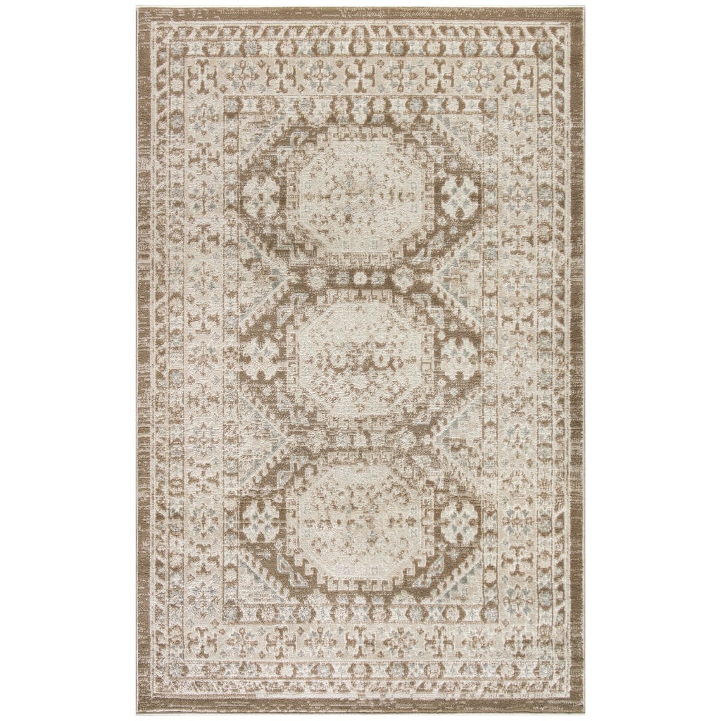 Fijoq Distressed Geometric Area Rug By HomeRoots - 4' x 6'