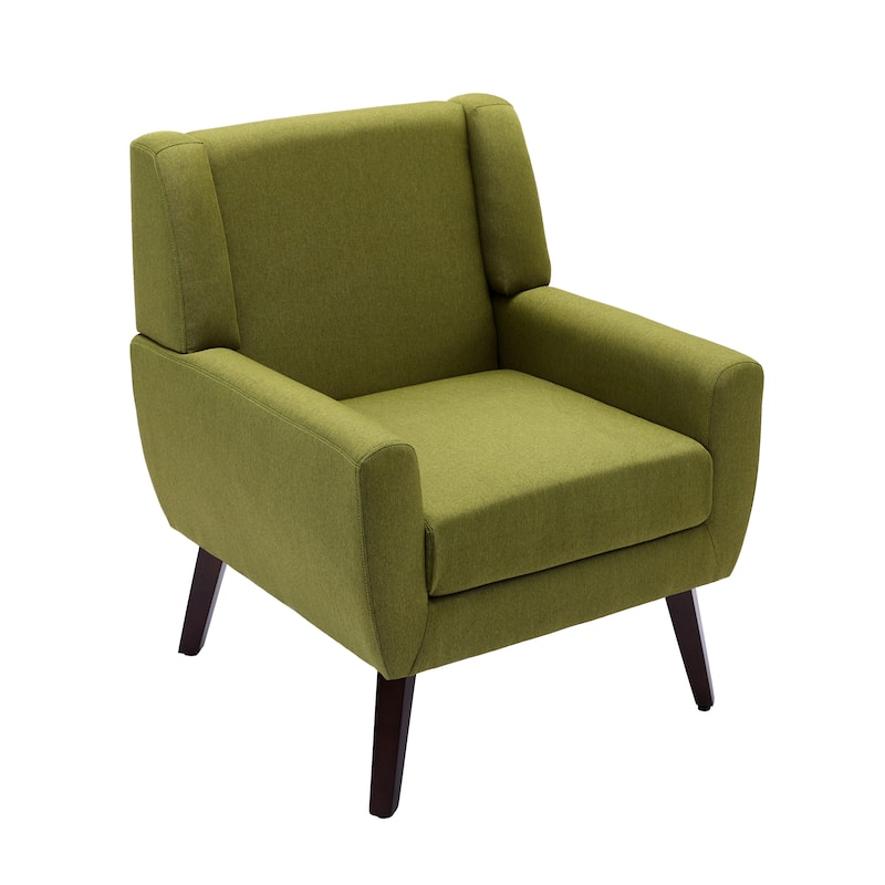 Modern Upholstered Linen Accent Chair Wingback Armchair
