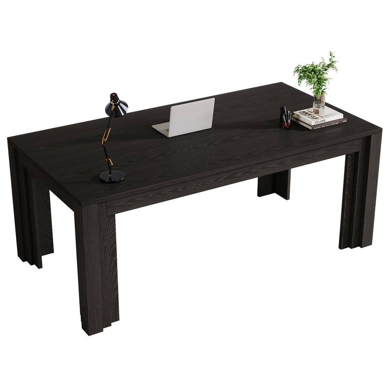 63-Inch Executive Desk, Large Home Office Computer Desk, Writing Table Business Workstation for Home Office, Conference Room