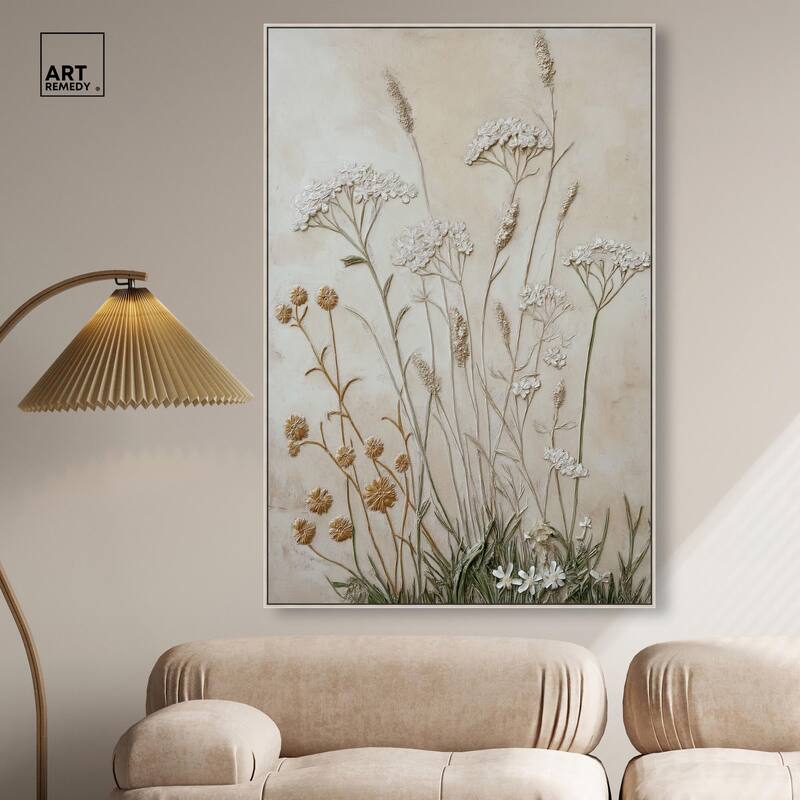 Plaster Petal Panorama Canvas by Art Remedy