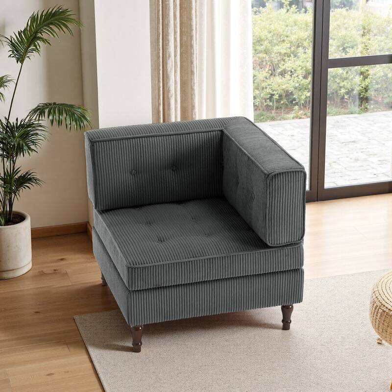 UIXE Corduroy Modular Corner Sofa Lounge Corner Arm Chair