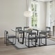 preview thumbnail 2 of 98, Kai Anastasia 7 Piece Rectangular Glass Dining Table Set with Metal Frame and Upholstered Chairs