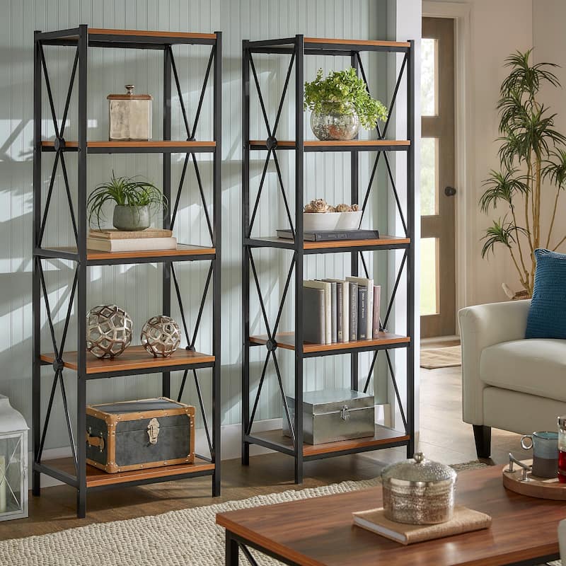 Eulalia 69.4" H x 23.6" W Metal Etagere Bookcase by iNSPIRE Q Classic