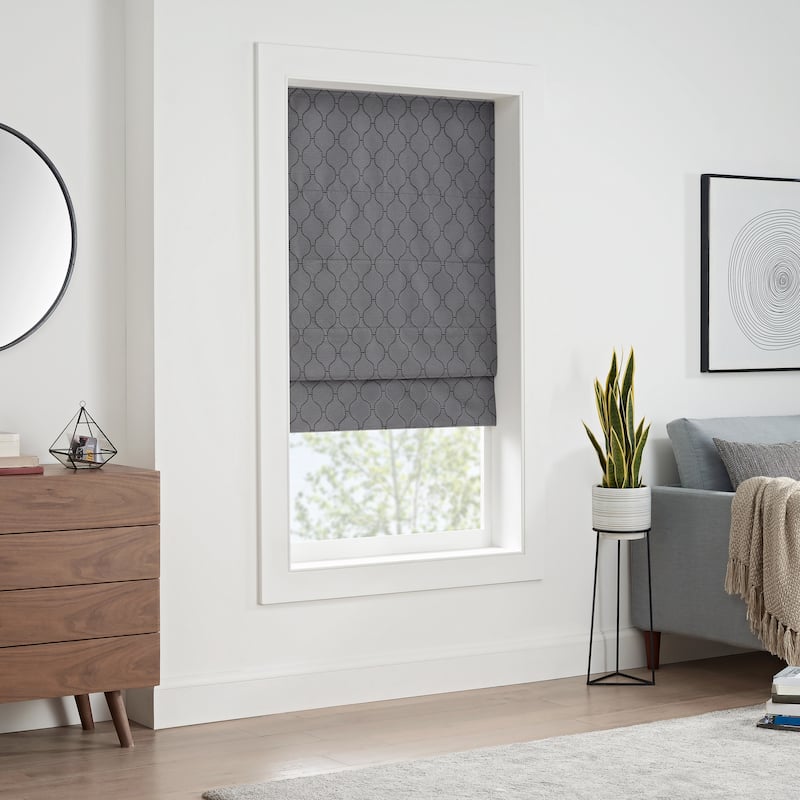 Eclipse Darien Ogee 100% Total Blackout Cordless Roman Shade - 23x64 - Grey