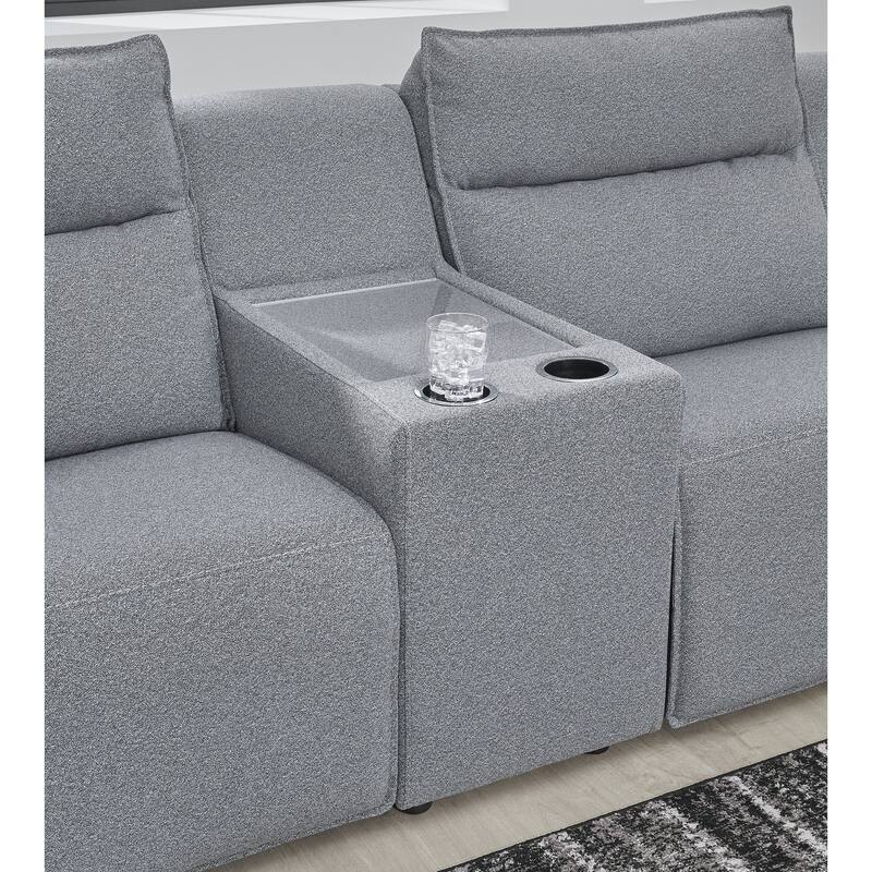 Signature Design by Ashley Modmax Gray 5-Piece Power Reclining Sectional with Chaise - 152" W x 63" D x 41" H
