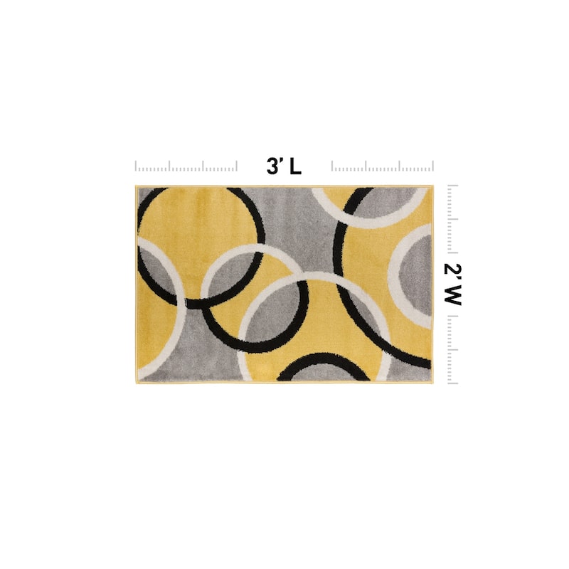 World Rug Gallery Modern Abstract Circles Area Rug