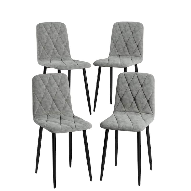 Modern Kitchen Dining Room Chairs Set of 4, Velvet Dining Chair, Upholstered Cushion Seat and Sturdy Metal Legs