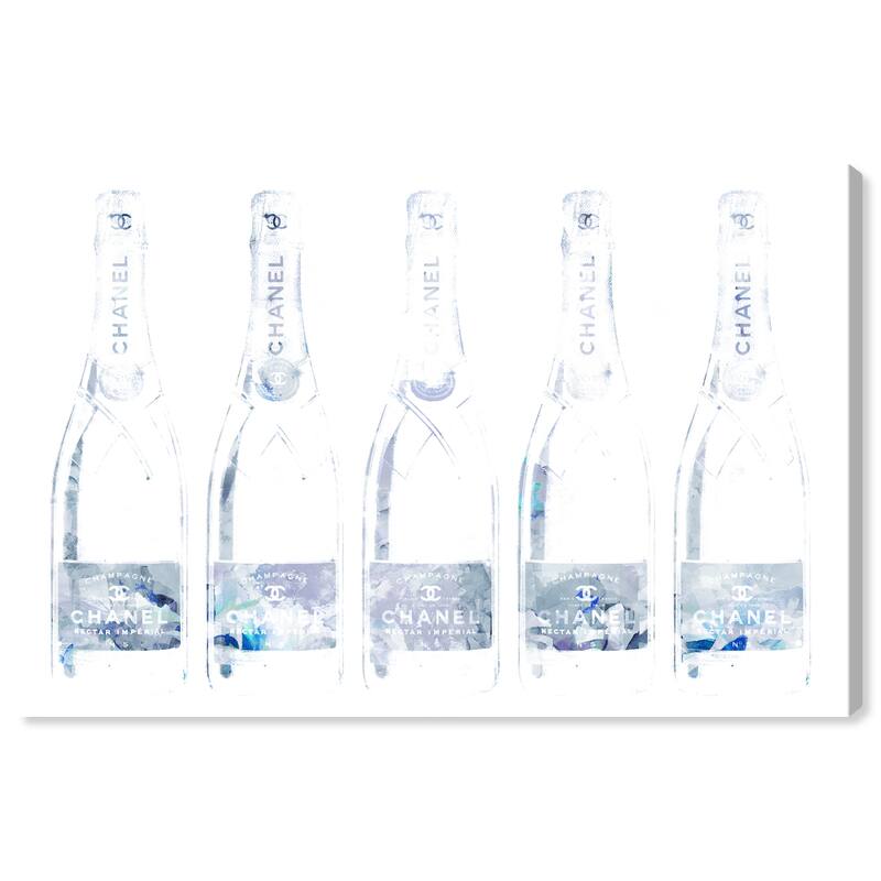 Wynwood Studio 'Drink Up Champane Grey' Drinks and Spirits Wall Art Canvas Print Champagne - Gray, White
