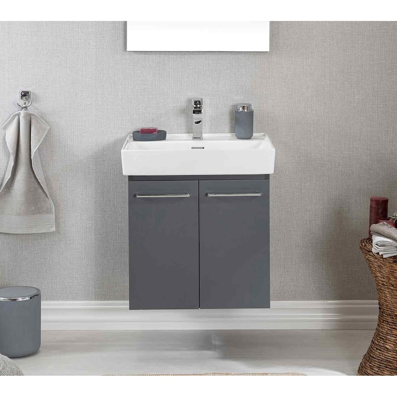 Vita Collection 24'' Carbon Gray Bathroom Vanity