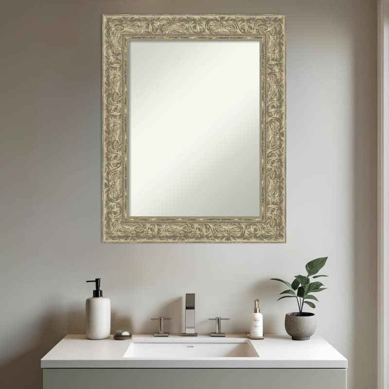 Luxe Non-Beveled Framed Bathroom Vanity Wall Mirror