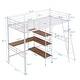 preview thumbnail 5 of 12, Twin Size Metal Loft Bed and Built-in Desk and Shelves,Modern Style