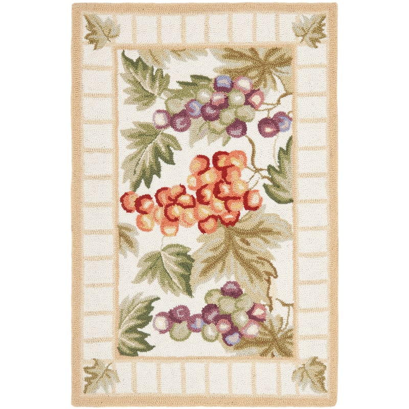 SAFAVIEH Handmade Chelsea Puzzle French Country Wool Rug - 1'8" x 2'6" - Ivory