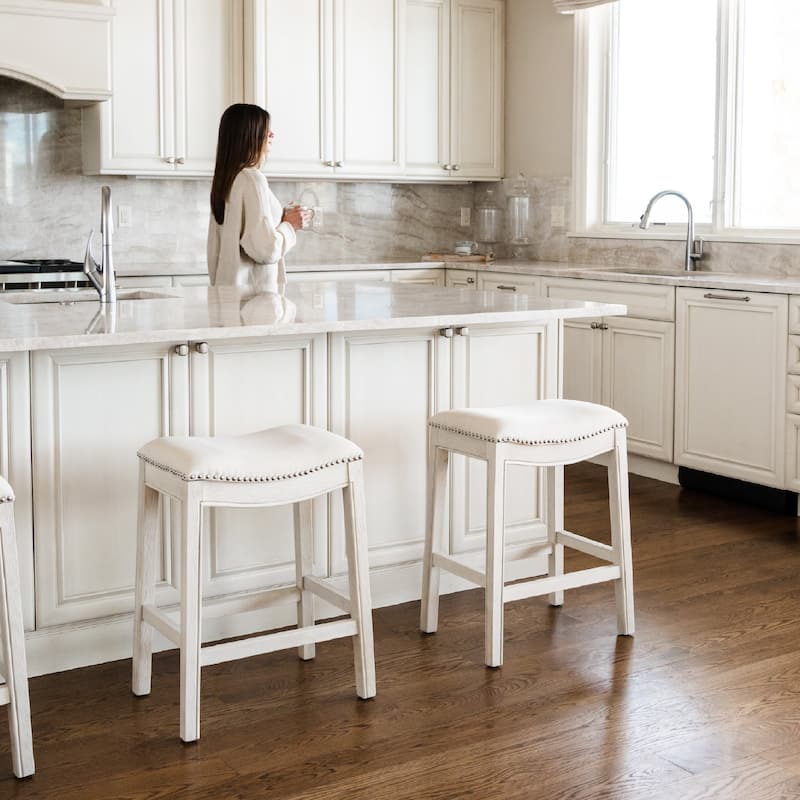 Maven Lane 26" Adrien Saddle Kitchen Counter Height Stool
