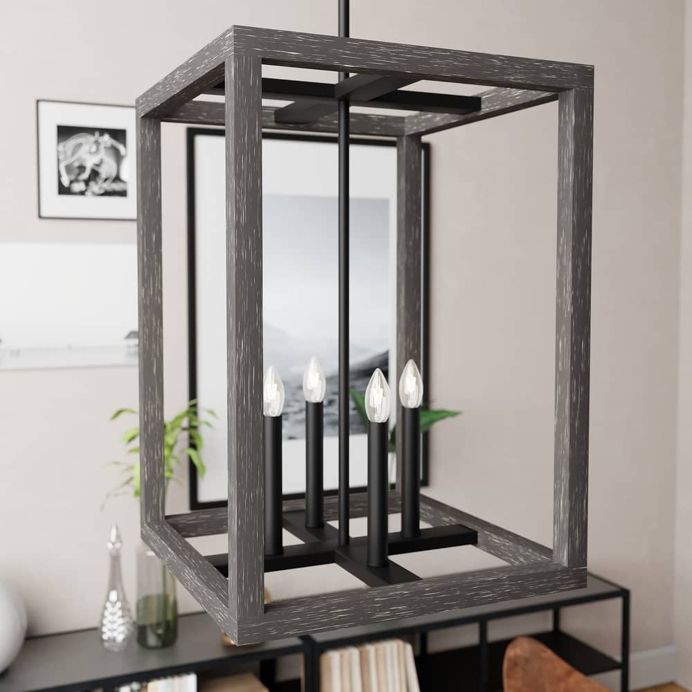 Hunter Squire Manor 15" 4-Light Pendant - Island, Dining Room, Entry - Modern Farmhouse, Transitional, Candle, Caged