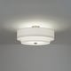 preview thumbnail 37 of 57, French Country Brass Round White Linen Drum Ceiling Light