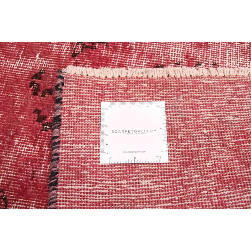 ECARPETGALLERY Hand-knotted Color Transition Dark Magenta Wool Rug - 5'8 x 9'0