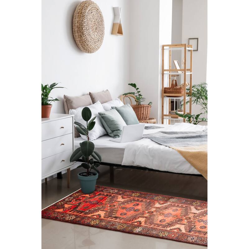 ECARPETGALLERY Hand-knotted Anadol Copper Wool Rug - 3'5 x 9'9