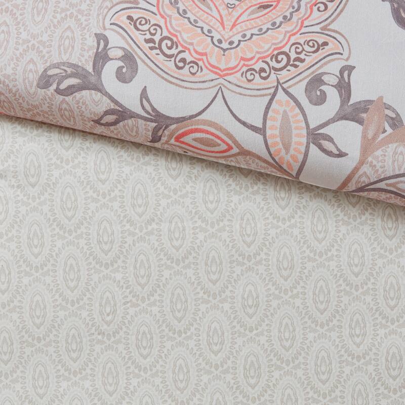 Madison Park Loleta 8 Piece Cotton Floral Printed Reversible Comforter Set