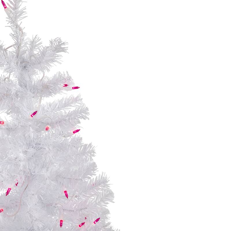 3' Pre-Lit Woodbury White Pine Slim Artificial Christmas Tree
