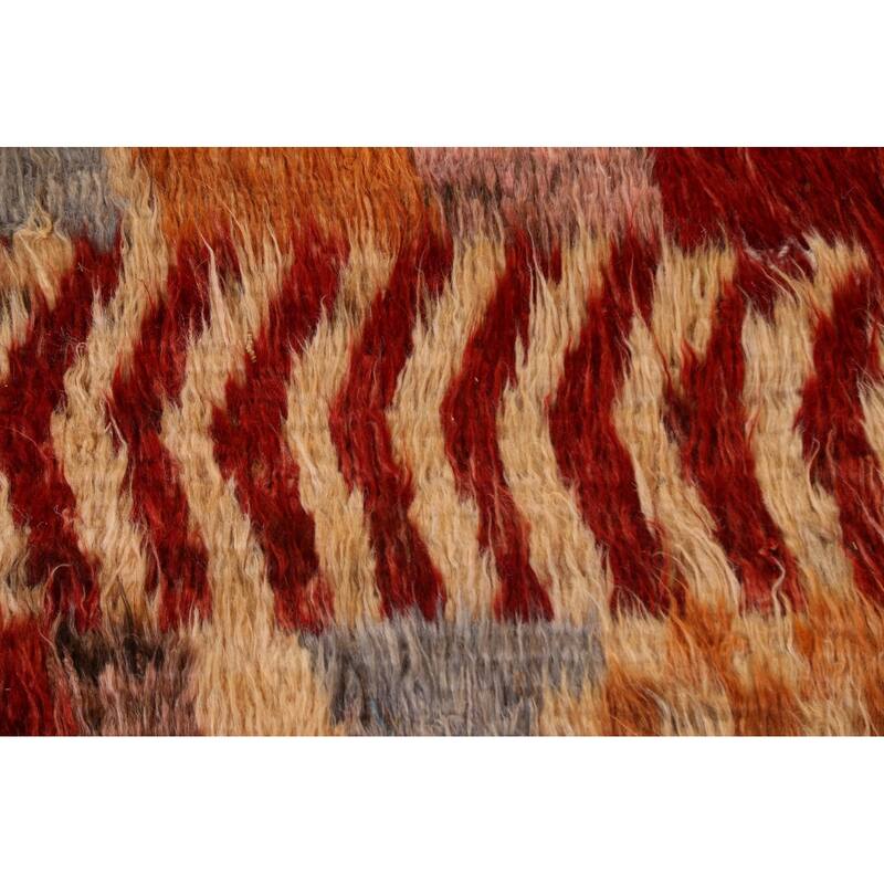 Hand Knotted Oriental 100% Wool Carpet Modern Tribal Pink Moroccan Area Rug - 7' 9'' X 5' 4''