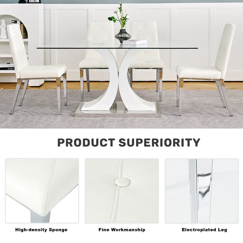 Modern/Luxury PU Leather Dining Chairs Set of 2