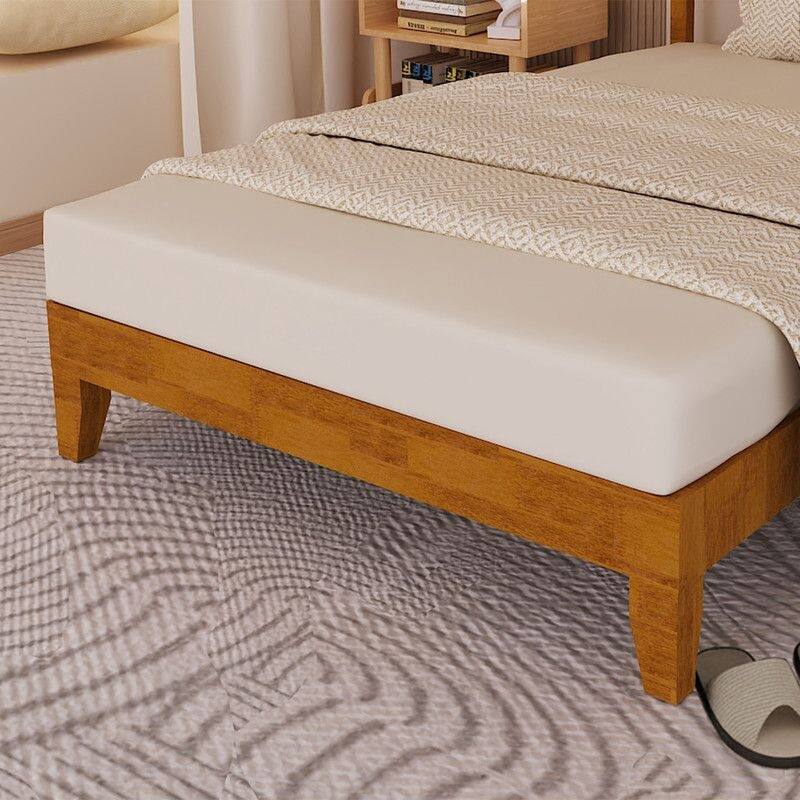 Twin Size Deluxe Bed Frame with Headboard with Solid Wood, No Box Spring Needed, Easy Assembly, White
