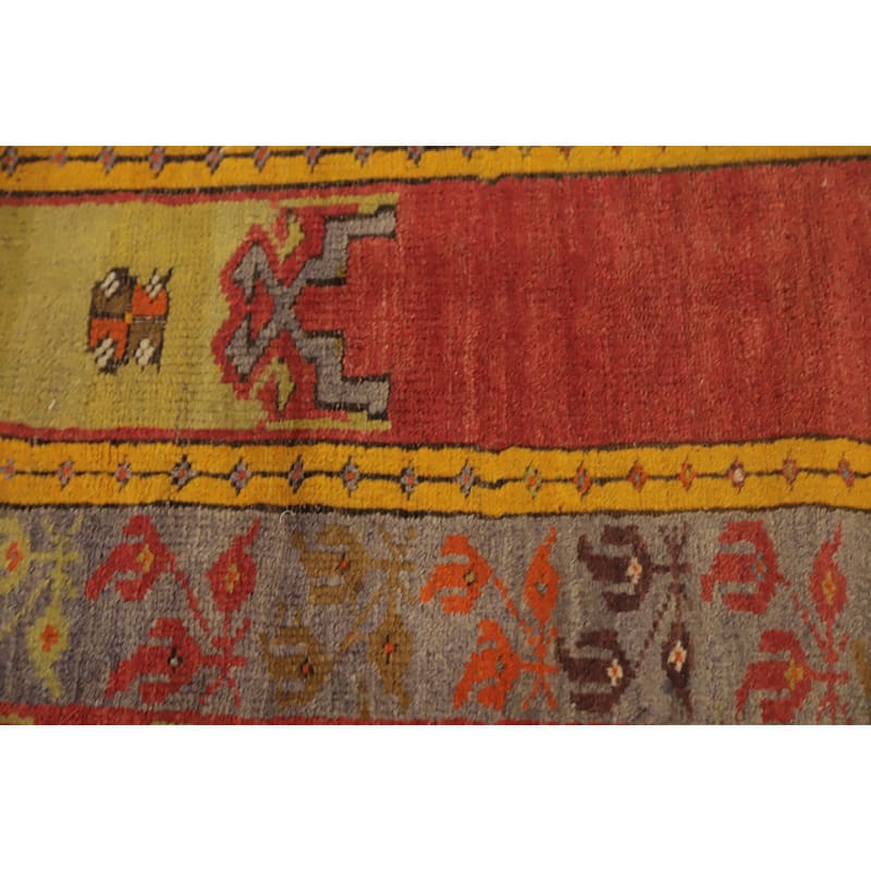 Hand Knotted Oriental 100% Wool Carpet Transitional Tribal Oranges & Rust Anatolian Area Rug - 5' 2'' X 3' 8''