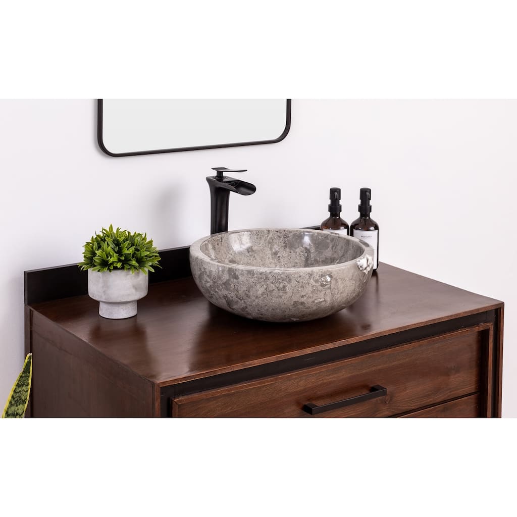 Natural Stone Vessel Bathroom Sink - Isidro Goleta Marble