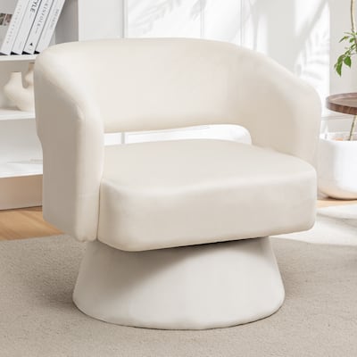 Velvet Swivel Barrel Chair