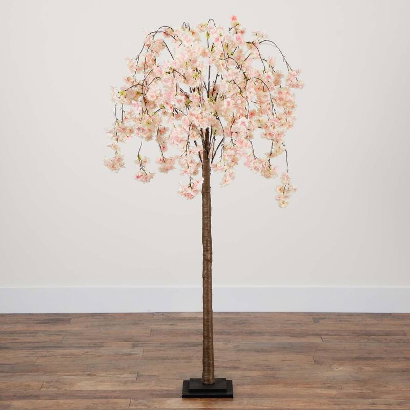 Pre-Lit Cascading Cherry Blossom Artificial Tree - 5' - Warm White LED Lights