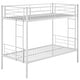 preview thumbnail 7 of 36, Bunk Bed Metal Twin Size Bunk Beds Frame with Ladder & Full-Length Guardrail Heavy Duty Sturdy 2 in 1 Convertible Bunk Bed